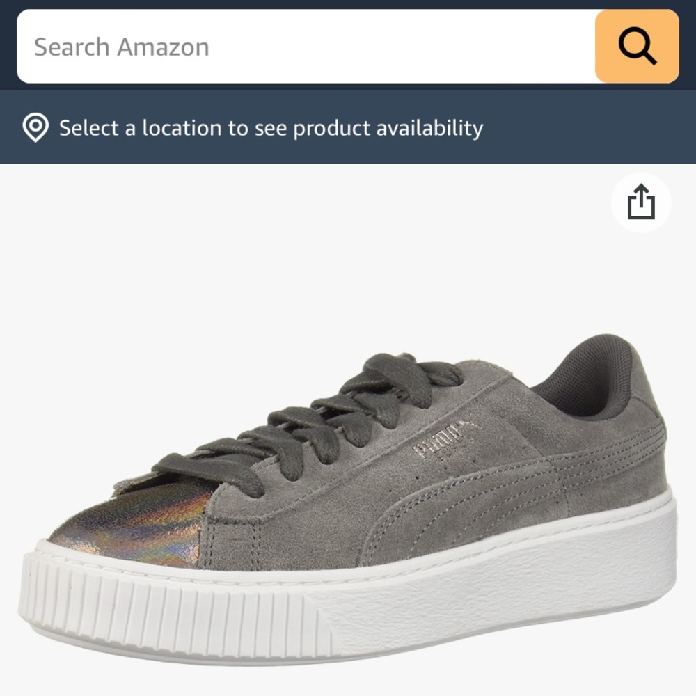 Hold! FINAL MARKDOWN. PUMA ‘platform’ sneaker GREY SUEDE/ grey glitter (SHIMMER)